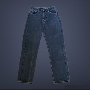 High Rise Straight Wide Black Pants